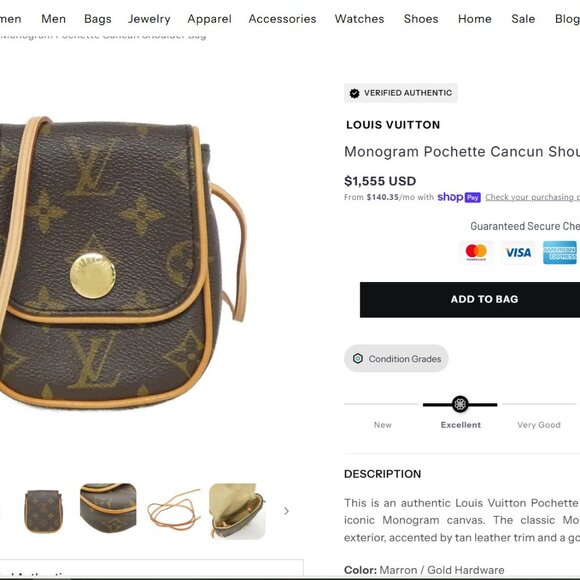 Louis Vuitton Mini Cancun Shoulder pouch. - Picture 4 of 5